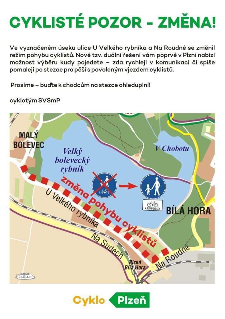 Nový duální režim pro cyklisty, zdroj obrázku: město Plzeň